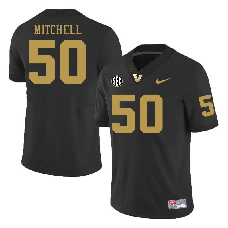 Vanderbilt Commodores #50 Chase Mitchell College Football Jerseys 2024 Uniforms Stitched-Black